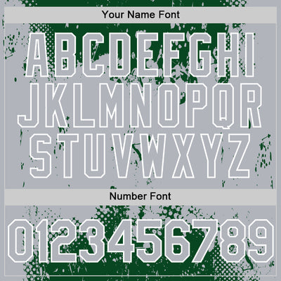 Custom Green Gray-White Splash Art 3D Pattern Design Bomber Full-Snap Varsity Letterman Hoodie Jacket