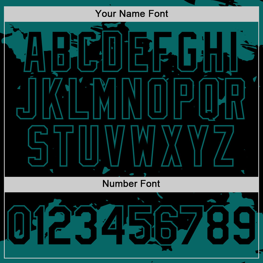 Custom Black Teal Splash Art 3D Pattern Design Bomber Full-Snap Varsity Letterman Hoodie Jacket