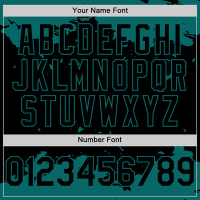 Custom Black Teal Splash Art 3D Pattern Design Bomber Full-Snap Varsity Letterman Hoodie Jacket