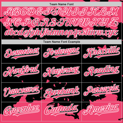 Custom Black Neon Pink-White Splash Art 3D Pattern Design Bomber Full-Snap Varsity Letterman Hoodie Jacket