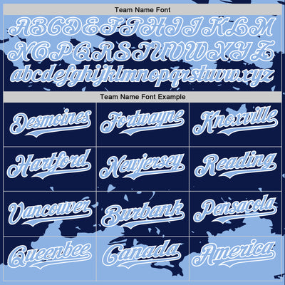 Custom Navy Light Blue-White Splash Art 3D Pattern Design Bomber Full-Snap Varsity Letterman Hoodie Jacket