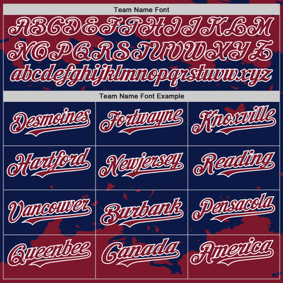 Custom Navy Crimson-White Splash Art 3D Pattern Design Bomber Full-Snap Varsity Letterman Hoodie Jacket