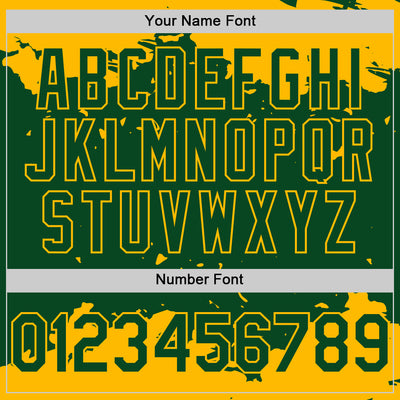 Custom Green Gold Splash Art 3D Pattern Design Bomber Full-Snap Varsity Letterman Hoodie Jacket