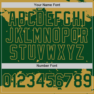 Custom Green Old Gold Splash Art 3D Pattern Design Bomber Full-Snap Varsity Letterman Hoodie Jacket