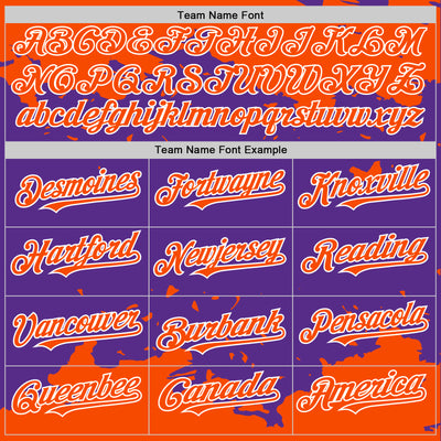 Custom Purple Orange-White Splash Art 3D Pattern Design Bomber Full-Snap Varsity Letterman Hoodie Jacket