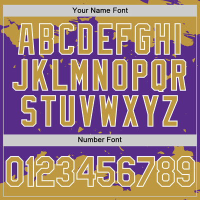 Custom Purple Old Gold-White Splash Art 3D Pattern Design Bomber Full-Snap Varsity Letterman Hoodie Jacket