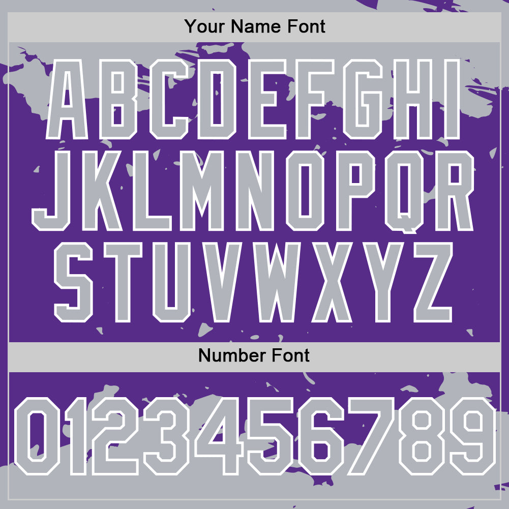 Custom Purple Gray-White Splash Art 3D Pattern Design Bomber Full-Snap Varsity Letterman Hoodie Jacket