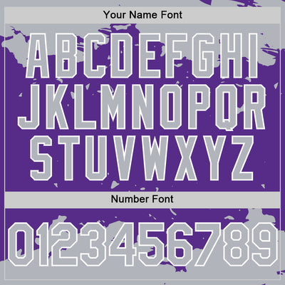 Custom Purple Gray-White Splash Art 3D Pattern Design Bomber Full-Snap Varsity Letterman Hoodie Jacket