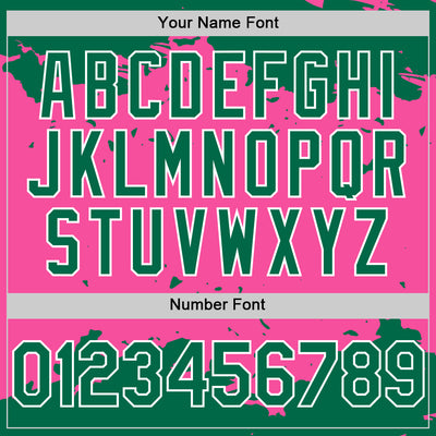 Custom Pink Kelly Green-White Splash Art 3D Pattern Design Bomber Full-Snap Varsity Letterman Hoodie Jacket