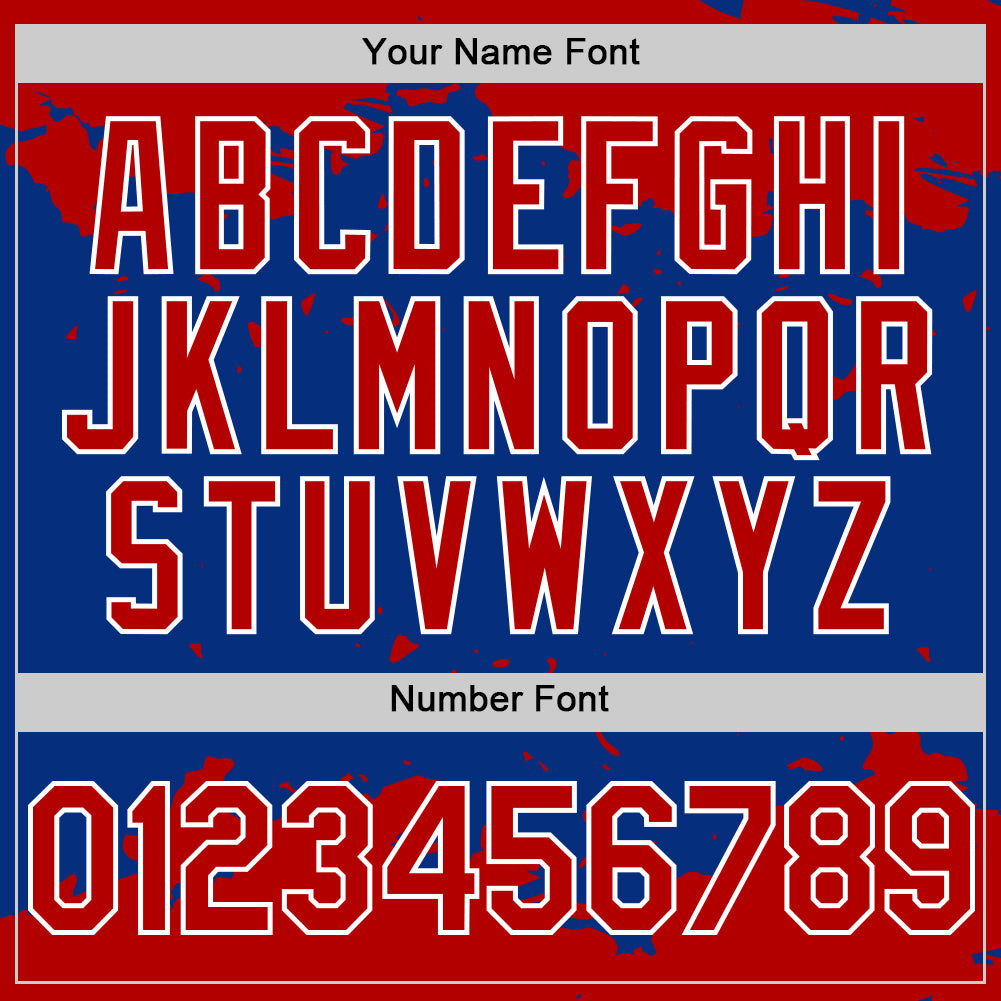 Custom Royal Red-White Splash Art 3D Pattern Design Bomber Full-Snap Varsity Letterman Hoodie Jacket