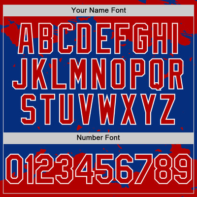 Custom Royal Red-White Splash Art 3D Pattern Design Bomber Full-Snap Varsity Letterman Hoodie Jacket