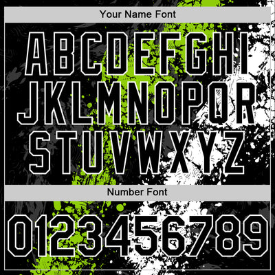 Custom Black Neon Green-White Splash Art 3D Pattern Design Bomber Full-Snap Varsity Letterman Hoodie Jacket