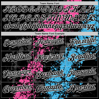 Custom Black Pink Sky Blue-White Splash Art 3D Pattern Design Bomber Full-Snap Varsity Letterman Hoodie Jacket