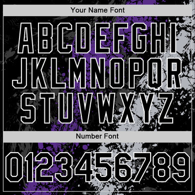 Custom Black Purple Gray-White Splash Art 3D Pattern Design Bomber Full-Snap Varsity Letterman Hoodie Jacket