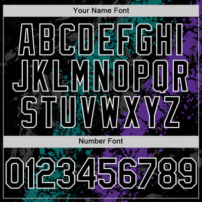 Custom Black Teal Purple-White Splash Art 3D Pattern Design Bomber Full-Snap Varsity Letterman Hoodie Jacket