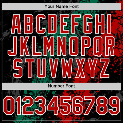 Custom Black Red Kelly Green-White Splash Art 3D Pattern Design Bomber Full-Snap Varsity Letterman Hoodie Jacket