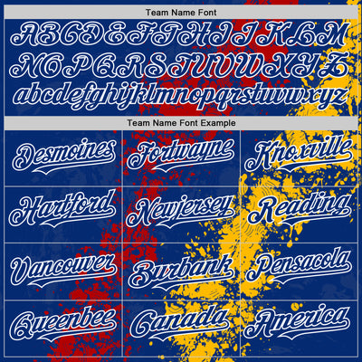 Custom Royal Red Gold-White Splash Art 3D Pattern Design Bomber Full-Snap Varsity Letterman Hoodie Jacket