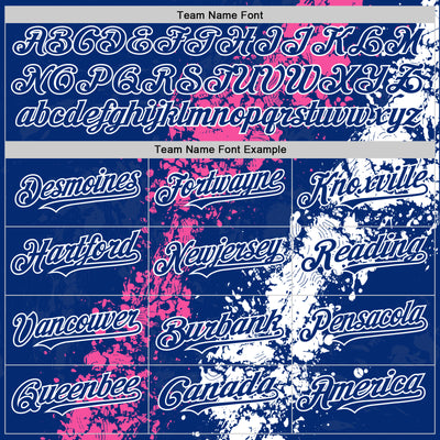 Custom Royal Pink-White Splash Art 3D Pattern Design Bomber Full-Snap Varsity Letterman Hoodie Jacket