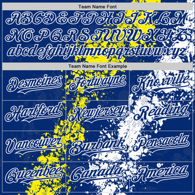 Custom Royal Light Yellow-White Splash Art 3D Pattern Design Bomber Full-Snap Varsity Letterman Hoodie Jacket