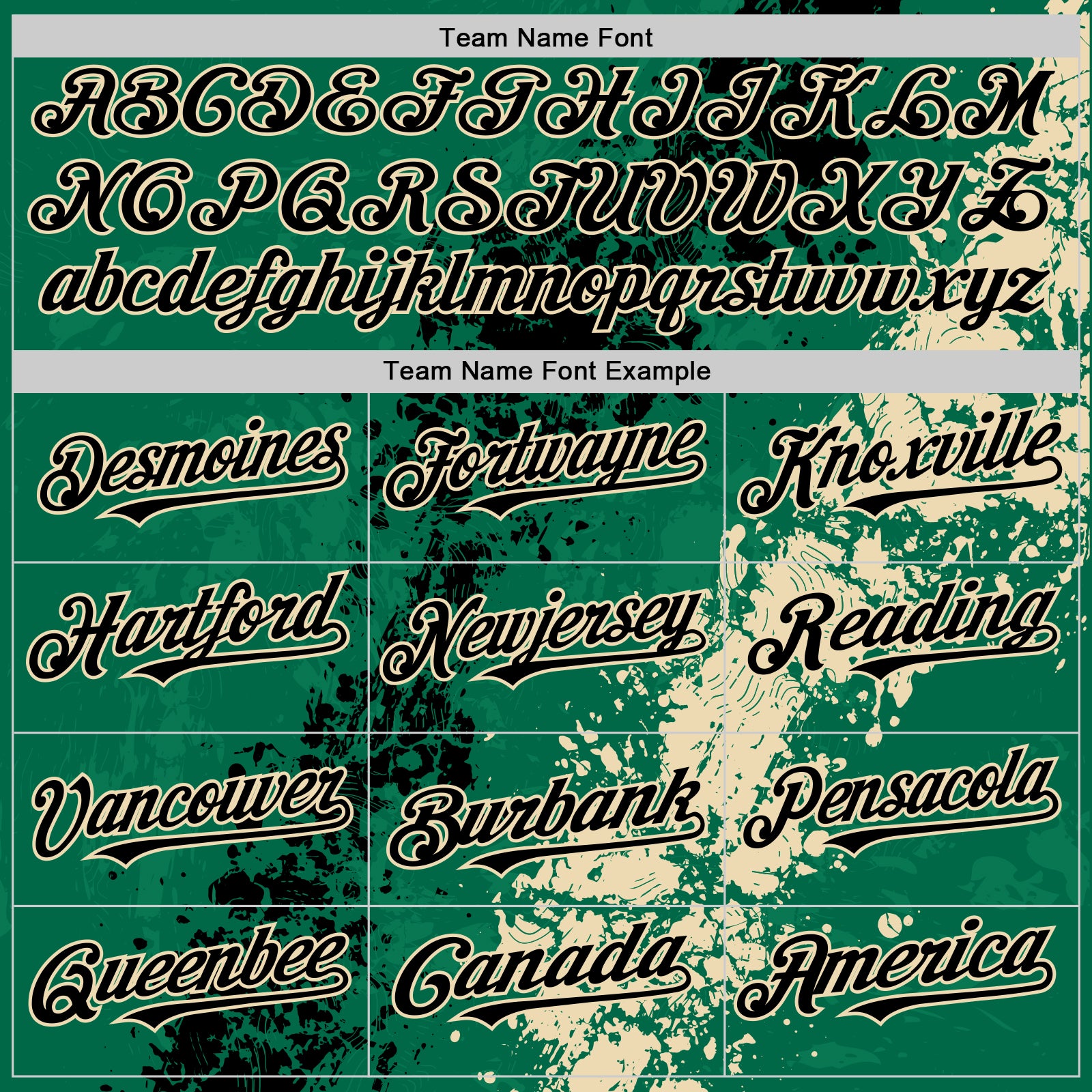 Custom Kelly Green Black-Cream Splash Art 3D Pattern Design Bomber Full-Snap Varsity Letterman Hoodie Jacket