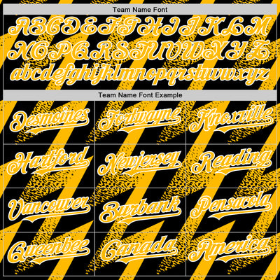 Custom Black Gold-White Zigzag Shape 3D Pattern Design Bomber Full-Snap Varsity Letterman Hoodie Jacket