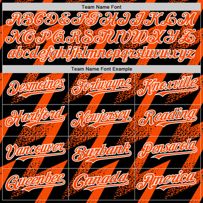 Custom Black Orange-White Zigzag Shape 3D Pattern Design Bomber Full-Snap Varsity Letterman Hoodie Jacket