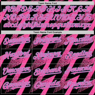 Custom Black Pink-White Zigzag Shape 3D Pattern Design Bomber Full-Snap Varsity Letterman Hoodie Jacket