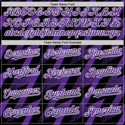 Custom Black Purple-White Zigzag Shape 3D Pattern Design Bomber Full-Snap Varsity Letterman Hoodie Jacket