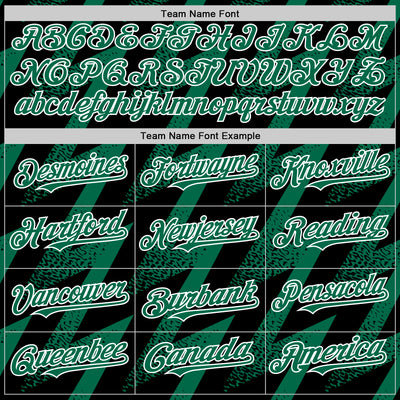 Custom Black Kelly Green-White Zigzag Shape 3D Pattern Design Bomber Full-Snap Varsity Letterman Hoodie Jacket