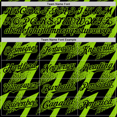 Custom Black Neon Green Zigzag Shape 3D Pattern Design Bomber Full-Snap Varsity Letterman Hoodie Jacket