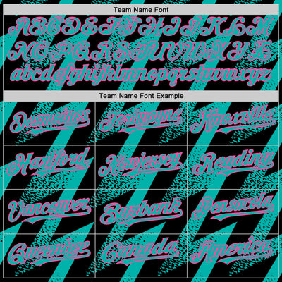 Custom Black Aqua-Pink Zigzag Shape 3D Pattern Design Bomber Full-Snap Varsity Letterman Hoodie Jacket