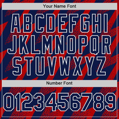 Custom Navy Red-White Zigzag Shape 3D Pattern Design Bomber Full-Snap Varsity Letterman Hoodie Jacket