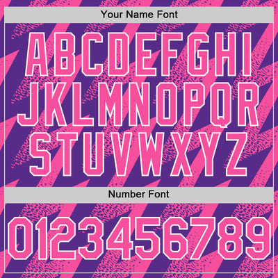 Custom Purple Pink-White Zigzag Shape 3D Pattern Design Bomber Full-Snap Varsity Letterman Hoodie Jacket