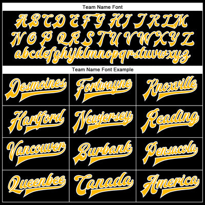 Custom Black Gold-White Bomber Full-Snap Varsity Faux Leather Letterman Jacket