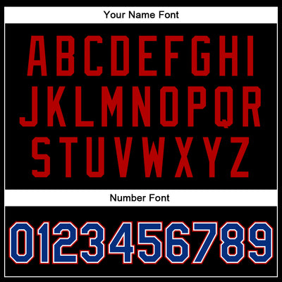 Custom Black Royal-Red Bomber Full-Snap Varsity Faux Leather Letterman Jacket