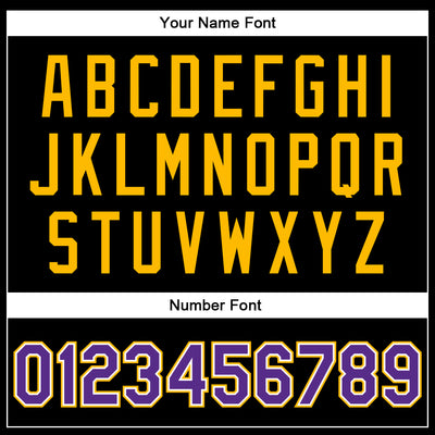 Custom Black Purple-Gold Bomber Full-Snap Varsity Faux Leather Letterman Jacket