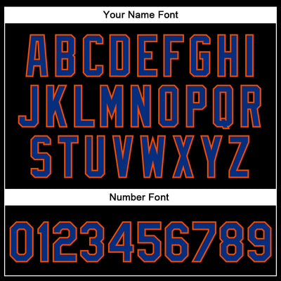 Custom Black Royal-Orange Bomber Full-Snap Varsity Faux Leather Letterman Jacket