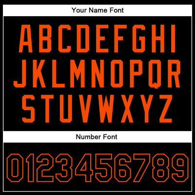 Custom Black Black-Orange Bomber Full-Snap Varsity Faux Leather Letterman Jacket