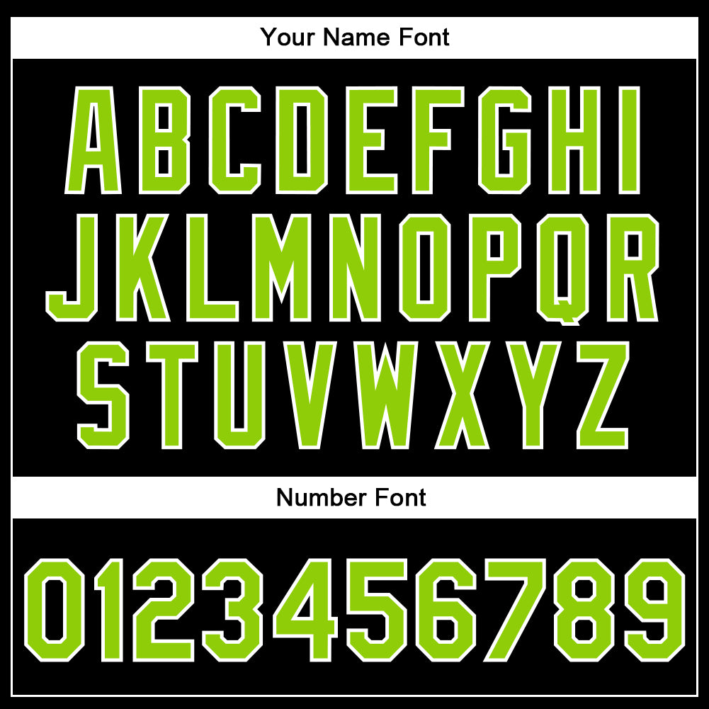 Custom Black Neon Green-White Bomber Full-Snap Varsity Faux Leather Letterman Jacket