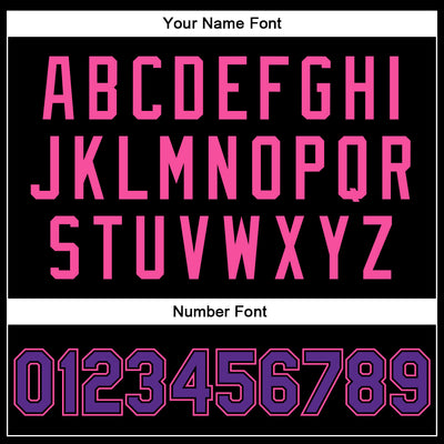 Custom Black Purple-Pink Bomber Full-Snap Varsity Faux Leather Letterman Jacket