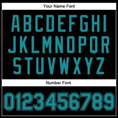 Custom Black Teal-Black Bomber Full-Snap Varsity Faux Leather Letterman Jacket