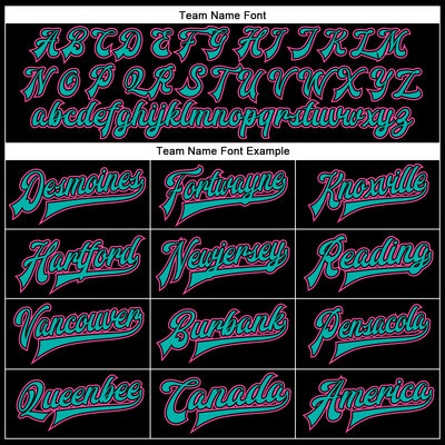 Custom Black Pink-Aqua Bomber Full-Snap Varsity Faux Leather Letterman Jacket