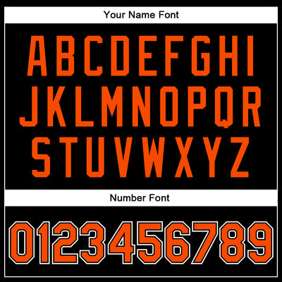 Custom Black Orange-White Bomber Full-Snap Varsity Faux Leather Letterman Jacket