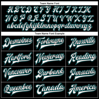 Custom Black White-Teal Bomber Full-Snap Varsity Faux Leather Letterman Jacket