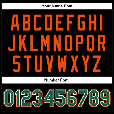 Custom Black Kelly Green-Orange Bomber Full-Snap Varsity Faux Leather Letterman Jacket