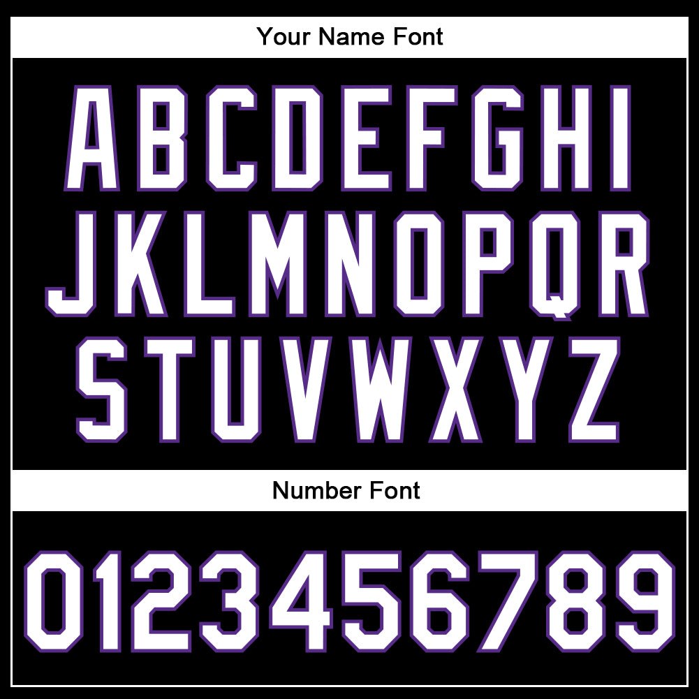 Custom Black White-Purple Bomber Full-Snap Varsity Faux Leather Letterman Jacket