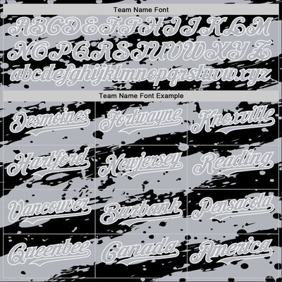 Custom Black Gray-White Splash 3D Pattern Design Bomber Full-Snap Varsity Letterman Hoodie Jacket