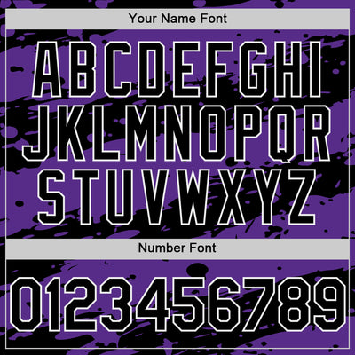 Custom Purple Black-White Splash 3D Pattern Design Bomber Full-Snap Varsity Letterman Hoodie Jacket