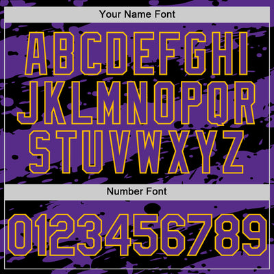 Custom Black Purple-Gold Splash 3D Pattern Design Bomber Full-Snap Varsity Letterman Hoodie Jacket