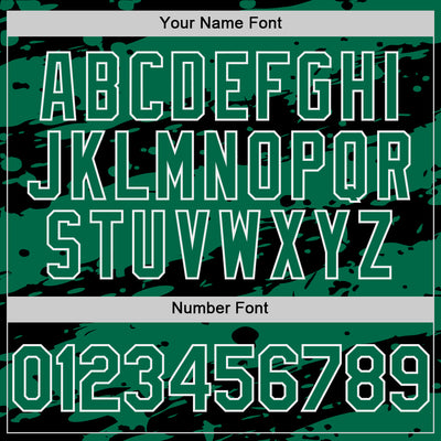 Custom Black Kelly Green-White Splash 3D Pattern Design Bomber Full-Snap Varsity Letterman Hoodie Jacket